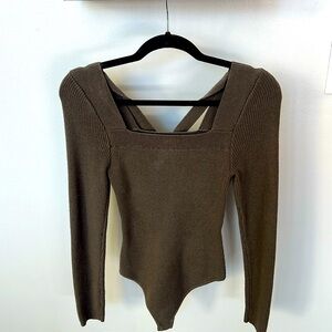 Abercrombie and Fitch Tie-Back Sweater Bodysuit